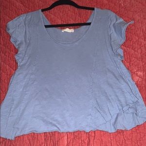 Light blue patched blousy shirt